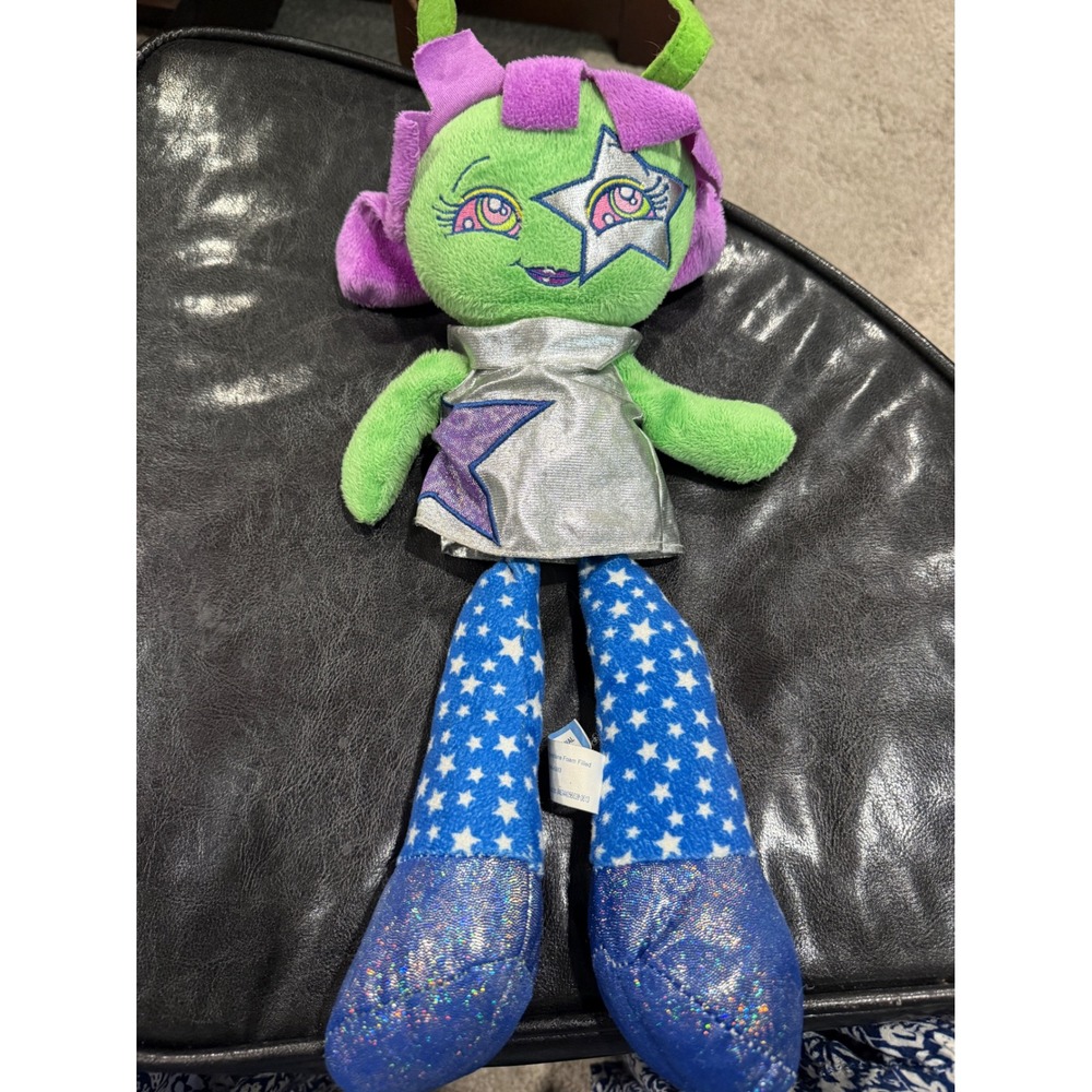 Hugfun International Green‎ Alien Star Sparkle Plush Toy Stuffed Animal